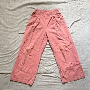 Wide Leg Pink Linen Pants